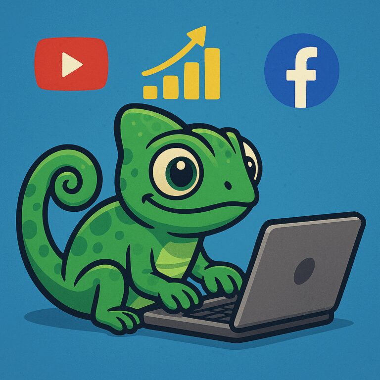 Camaleón representando adaptabilidad en marketing digital.