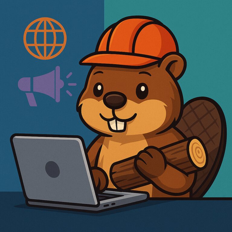 Castor, símbolo de estrategia, construcción y adaptabilidad. Representa perfectamente la planificación y creación de estructuras digitales.